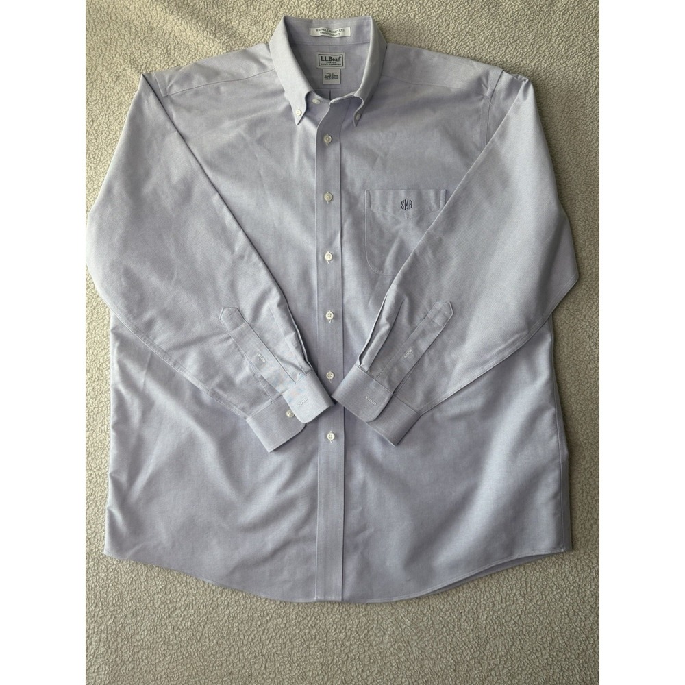 LL Bean Dress Shirt 17-33 Wrinkle Resistant Traditional Fit Button‎ Down